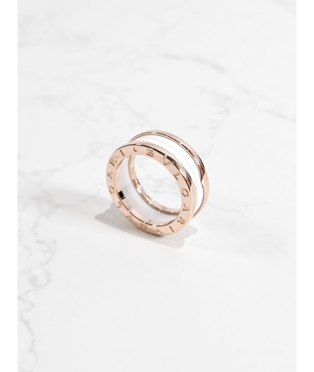 BVLGARI Белое кольцо из розового золота, фото 2