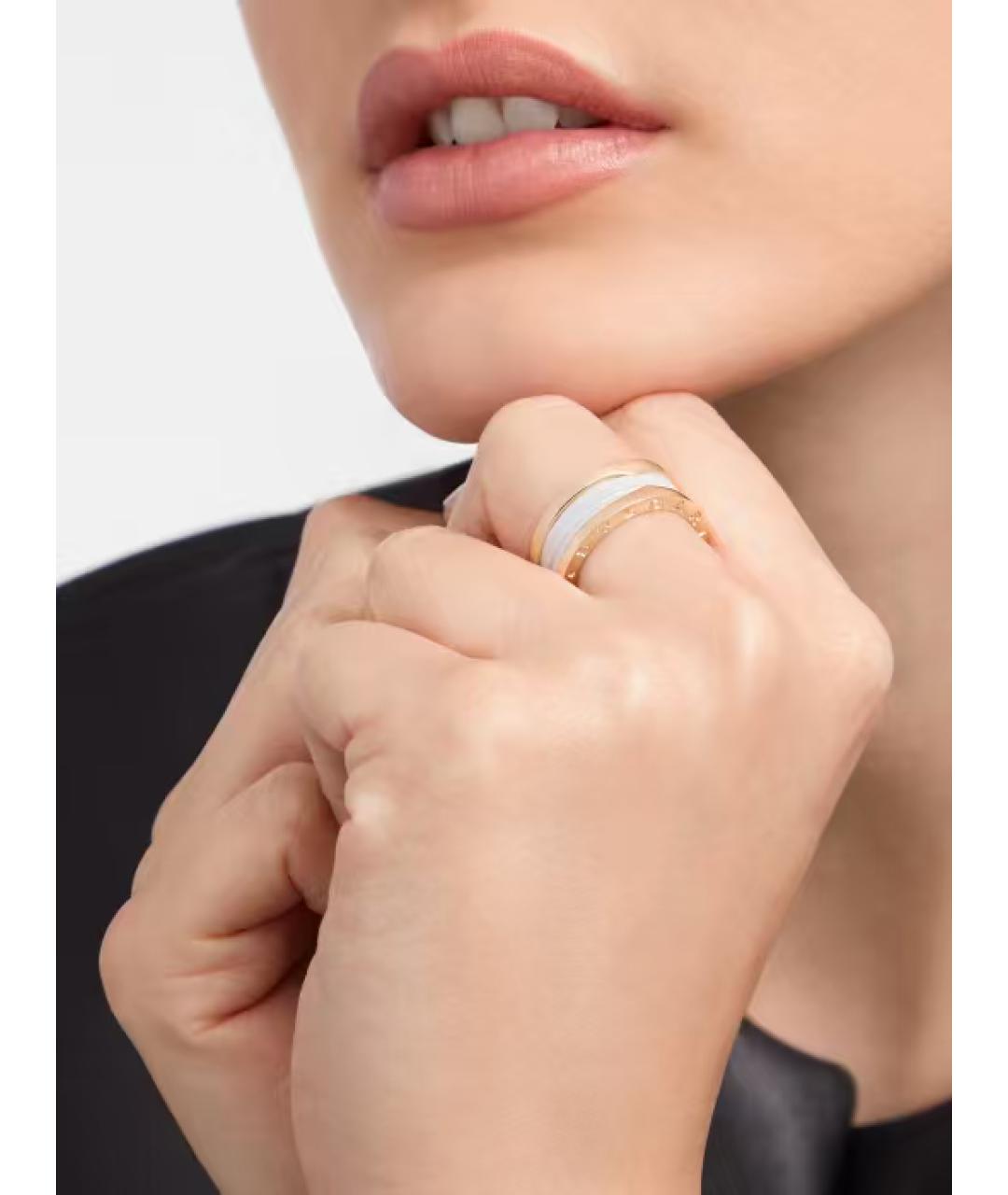 BVLGARI Белое кольцо из розового золота, фото 3