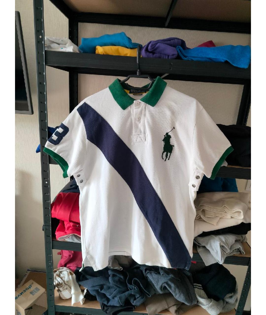 POLO RALPH LAUREN Мульти хлопковое поло с коротким рукавом, фото 10