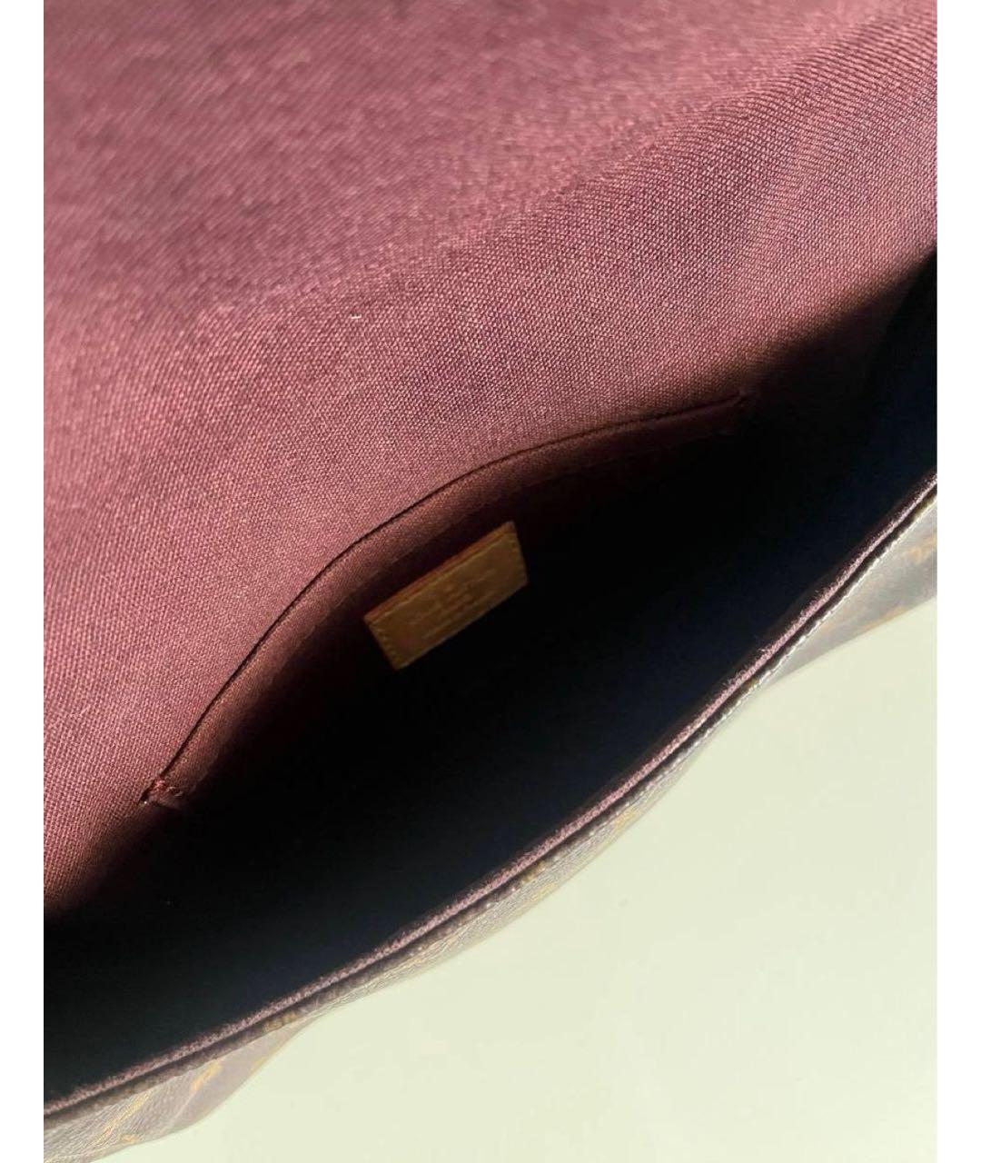 LOUIS VUITTON Коричневая кожаная сумка через плечо, фото 4