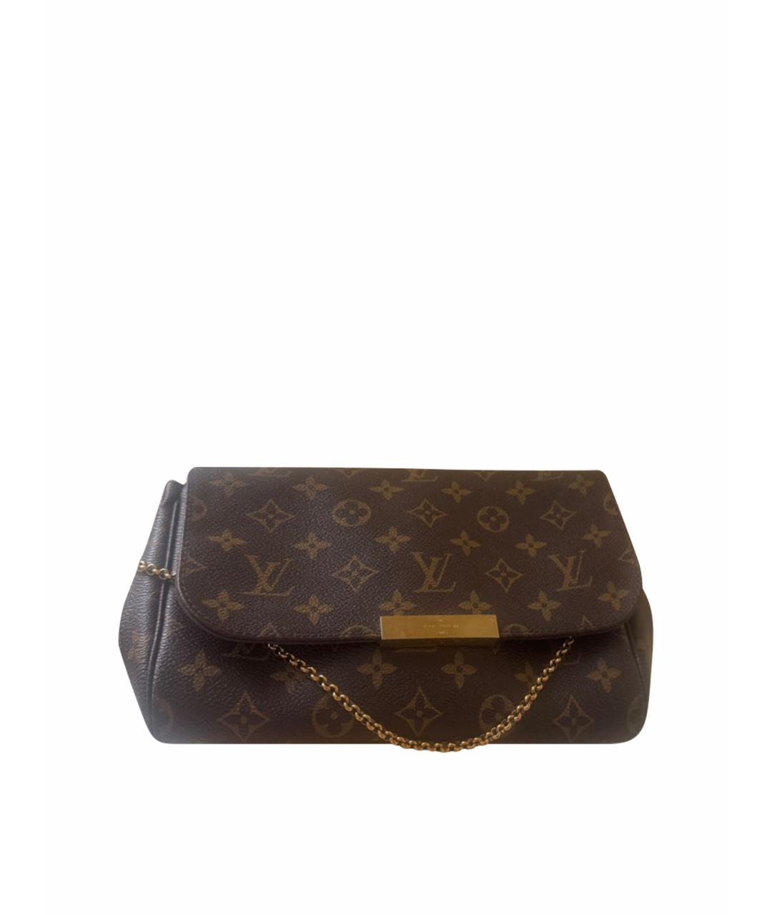 LOUIS VUITTON Коричневая кожаная сумка через плечо, фото 1