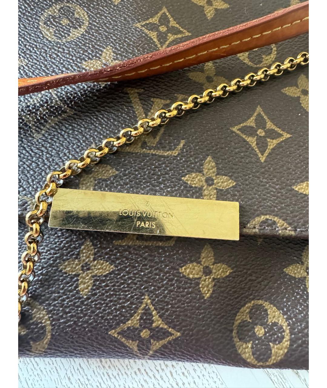 LOUIS VUITTON Коричневая кожаная сумка через плечо, фото 2