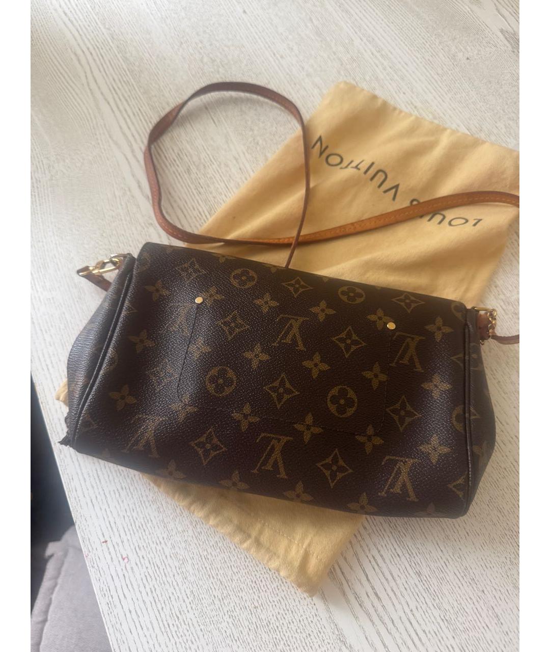 LOUIS VUITTON Коричневая кожаная сумка через плечо, фото 3