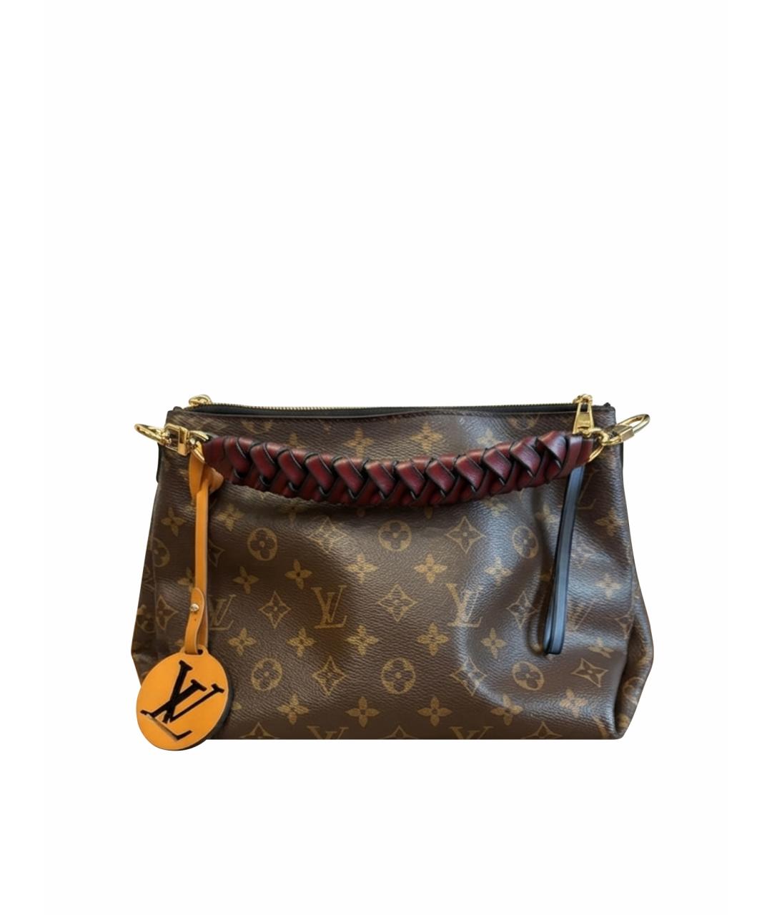 LOUIS VUITTON Коричневая кожаная сумка с короткими ручками, фото 1
