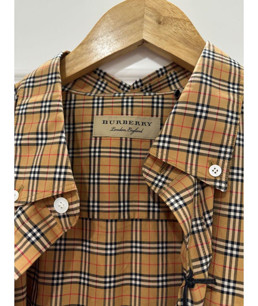 BURBERRY Коричневая хлопковая кэжуал рубашка, фото 3