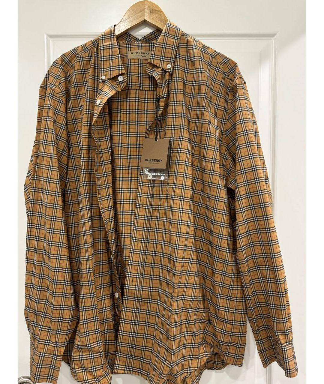 BURBERRY Коричневая хлопковая кэжуал рубашка, фото 4