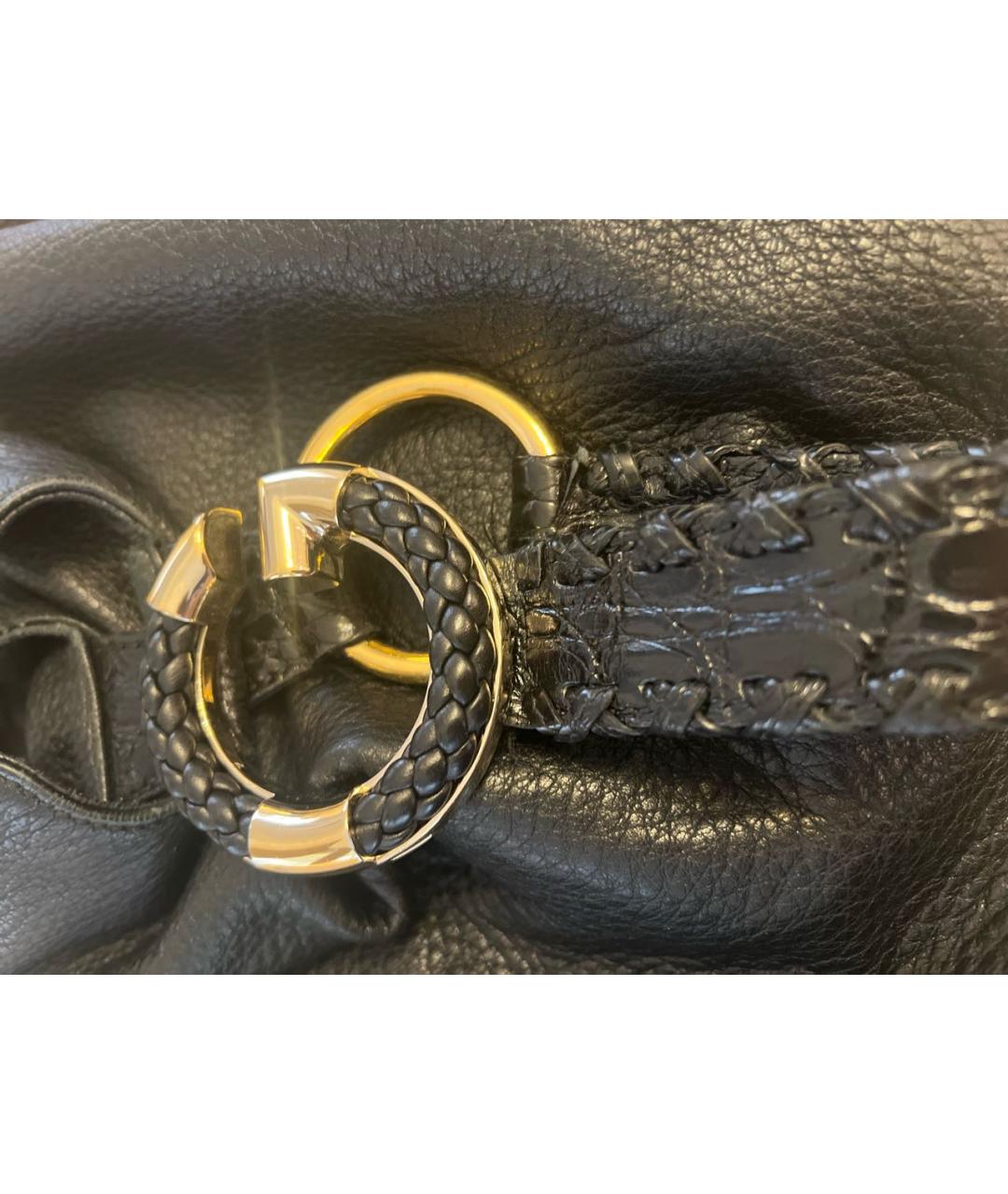 GUCCI Черная кожаная сумка тоут, фото 4