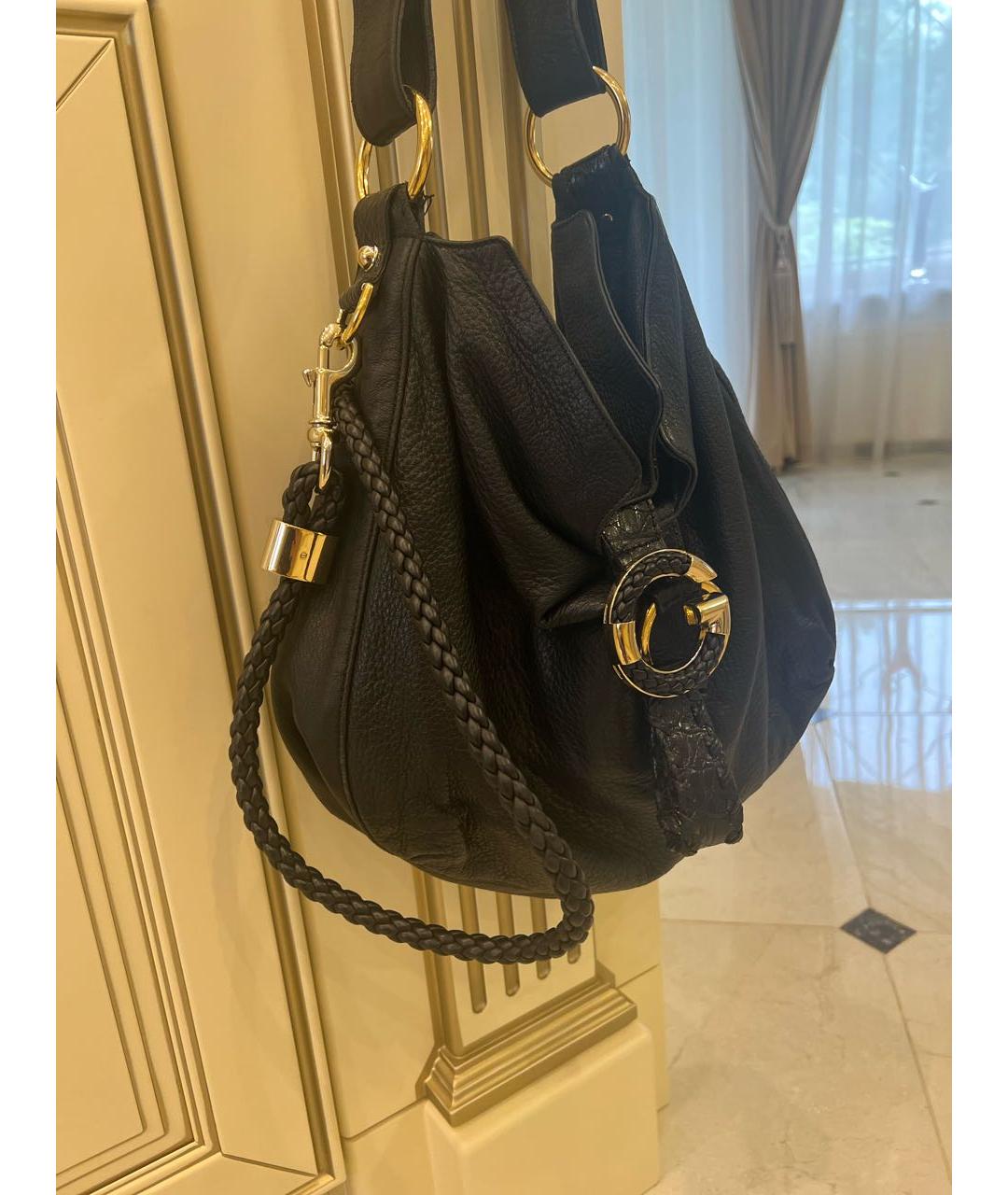 GUCCI Черная кожаная сумка тоут, фото 2