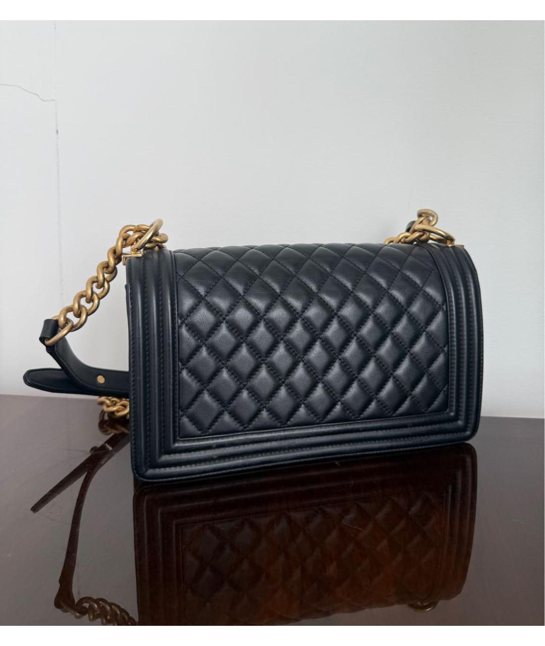 CHANEL Черная кожаная сумка через плечо, фото 3