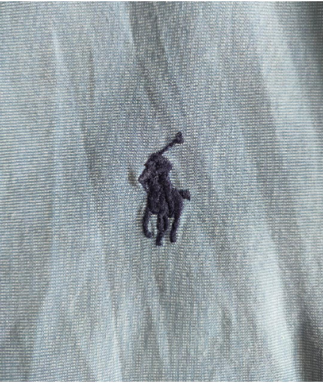POLO RALPH LAUREN Голубая хлопковая классическая рубашка, фото 4