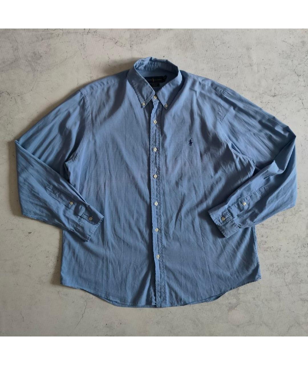 POLO RALPH LAUREN Голубая хлопковая классическая рубашка, фото 10