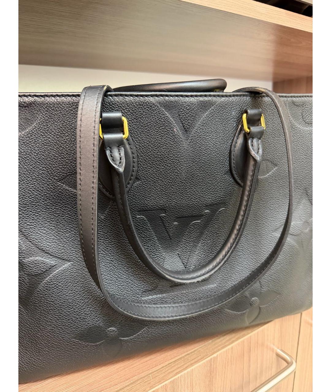 LOUIS VUITTON Черная кожаная сумка тоут, фото 2