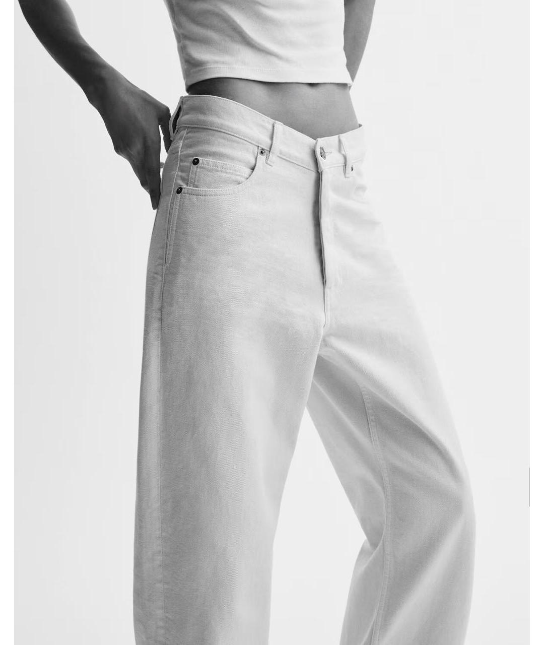 SAINT LAURENT Бежевые хлопковые прямые джинсы, фото 6
