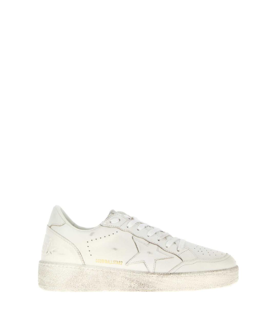 GOLDEN GOOSE Белые кожаные низкие кроссовки / кеды, фото 1