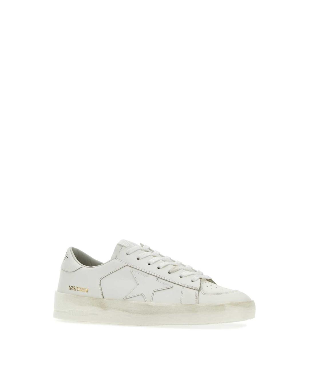 GOLDEN GOOSE Белые кожаные низкие кроссовки / кеды, фото 2