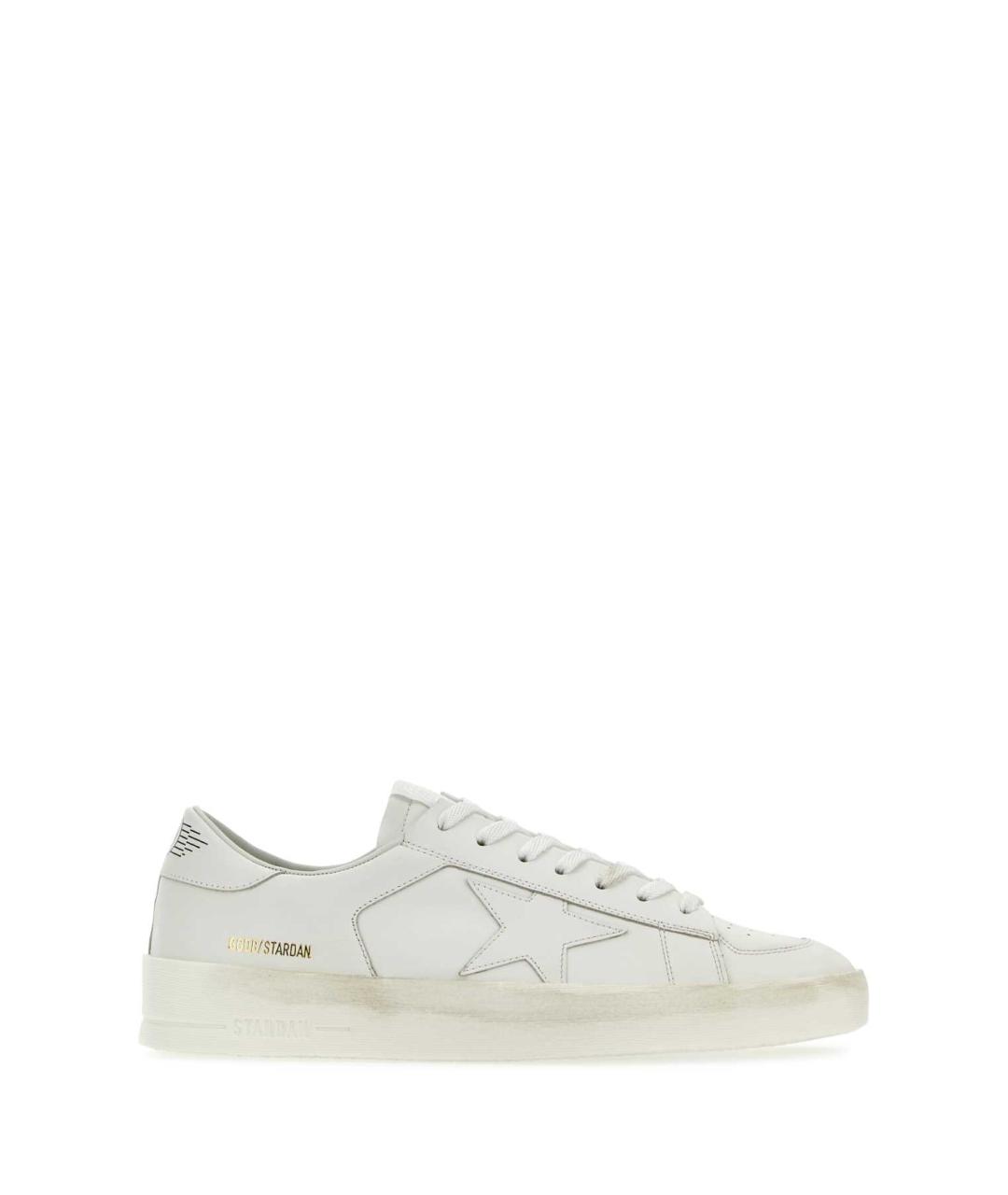 GOLDEN GOOSE Белые кожаные низкие кроссовки / кеды, фото 1
