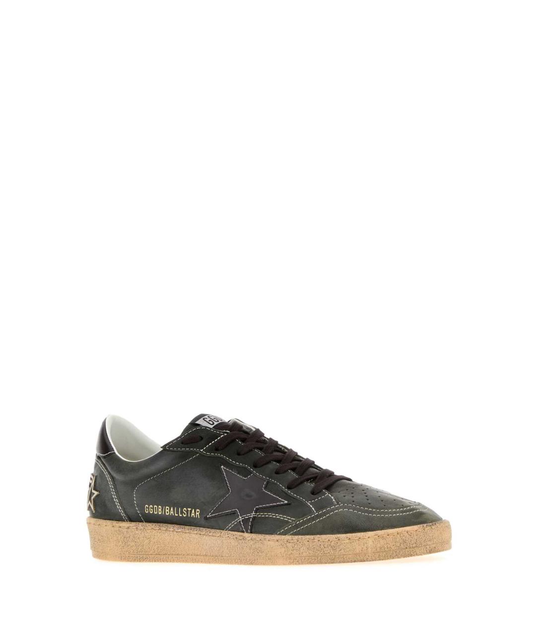 GOLDEN GOOSE Серые кожаные низкие кроссовки / кеды, фото 2