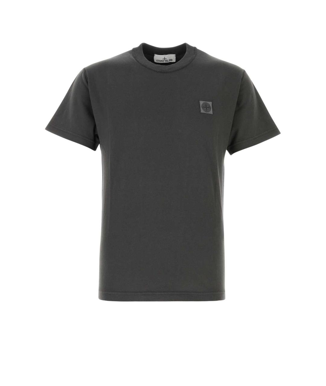 STONE ISLAND Серая хлопковая футболка, фото 1