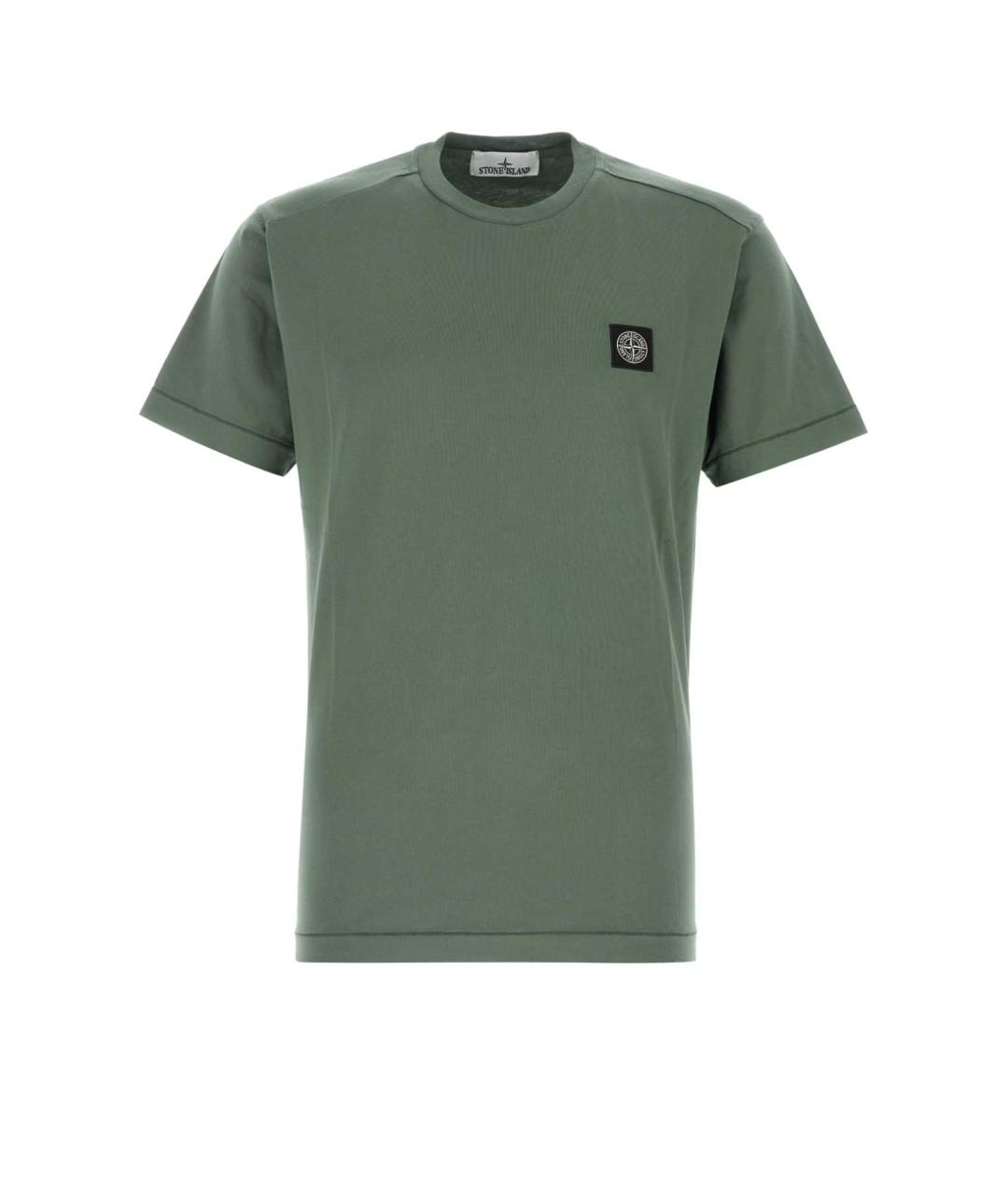 STONE ISLAND Зеленая хлопковая футболка, фото 1