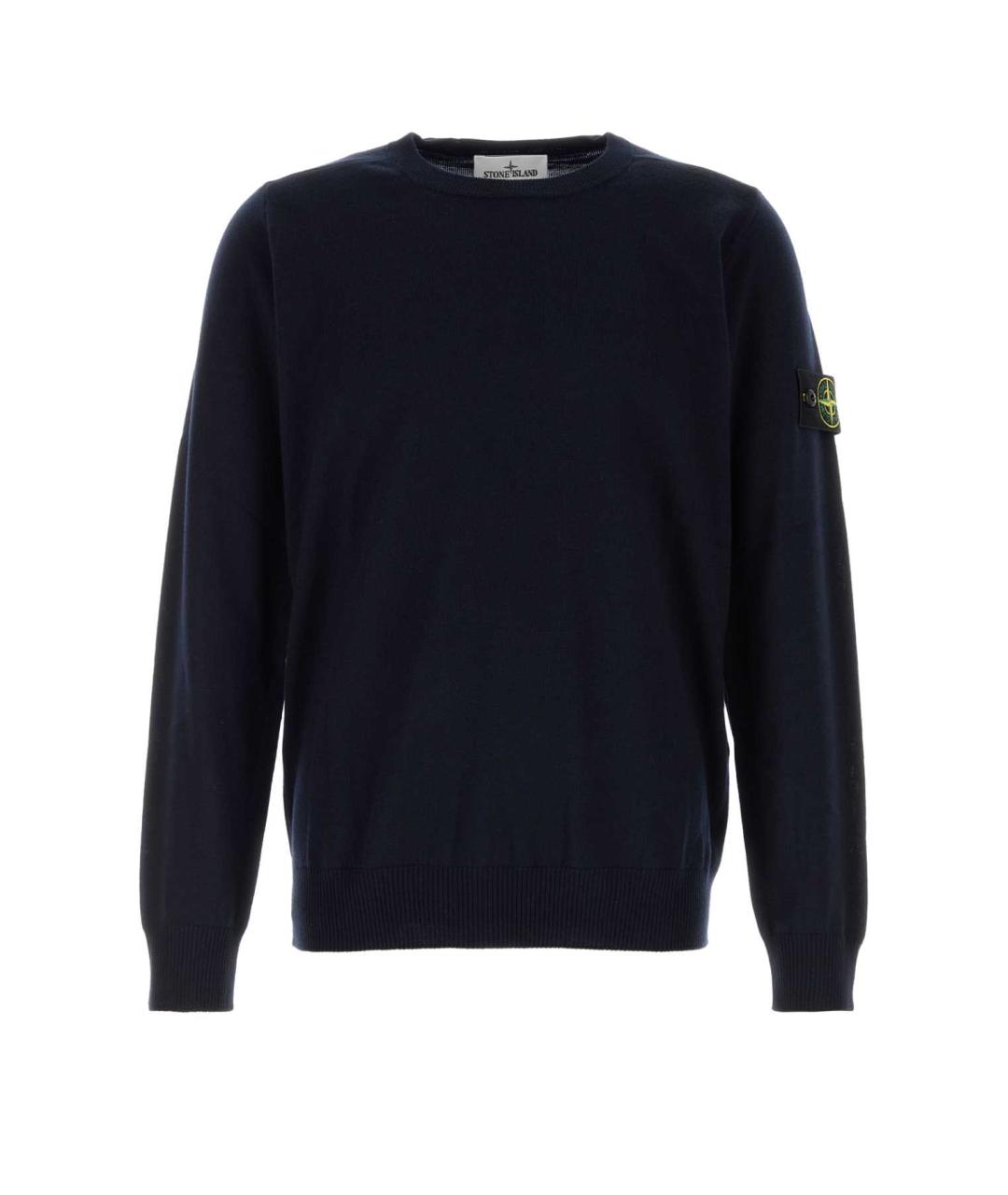 STONE ISLAND Темно-синий шерстяной джемпер / свитер, фото 1