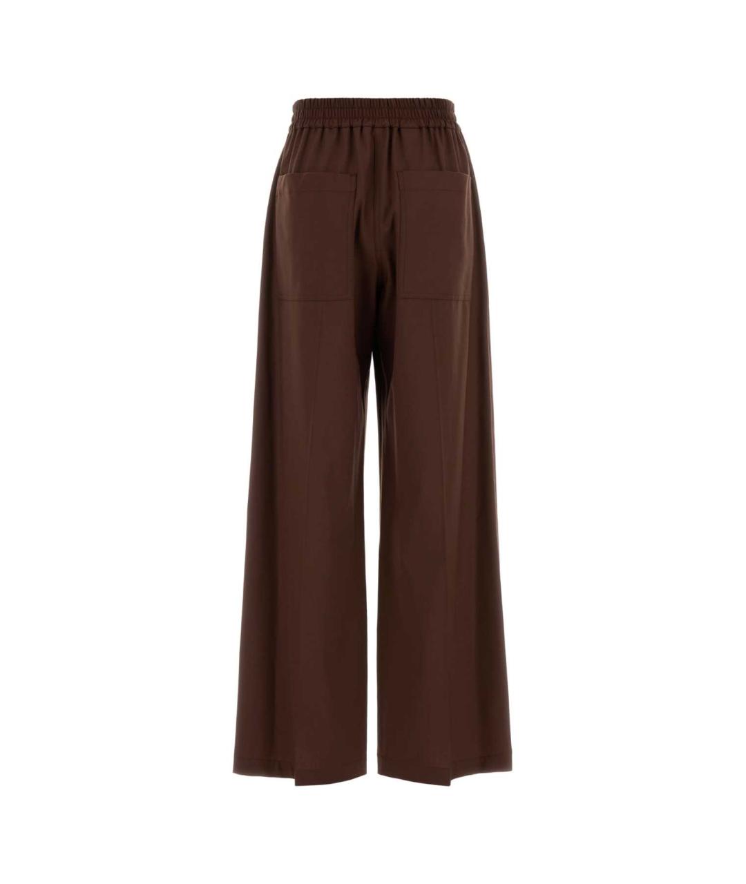 BRUNELLO CUCINELLI Коричневые шерстяные прямые брюки, фото 2