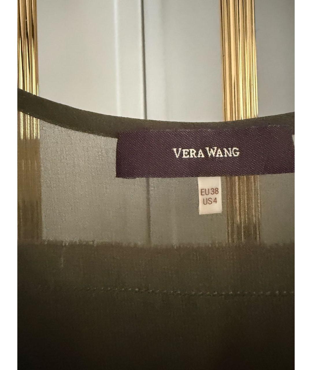 VERA WANG Хаки коктейльное платье, фото 5