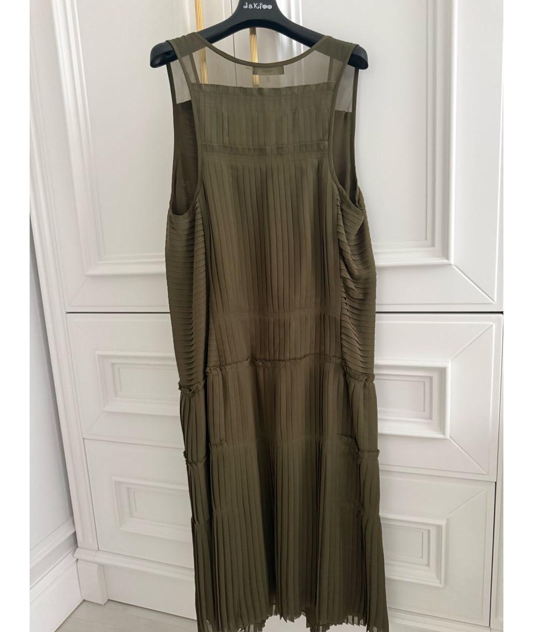 VERA WANG Хаки коктейльное платье, фото 2