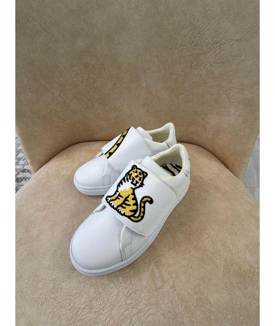 KENZO Белые кожаные кеды, фото 6