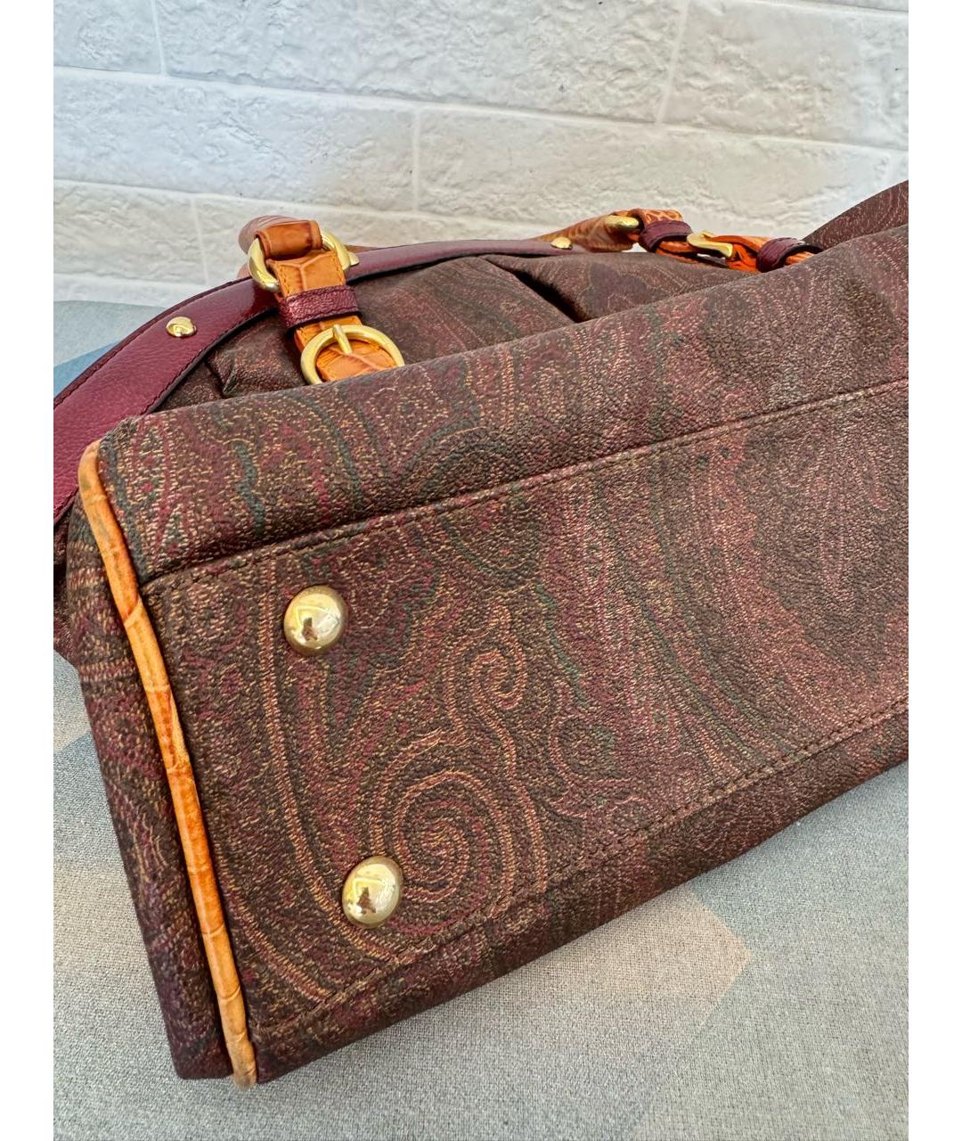 ETRO Коричневая канва сумка с короткими ручками, фото 8
