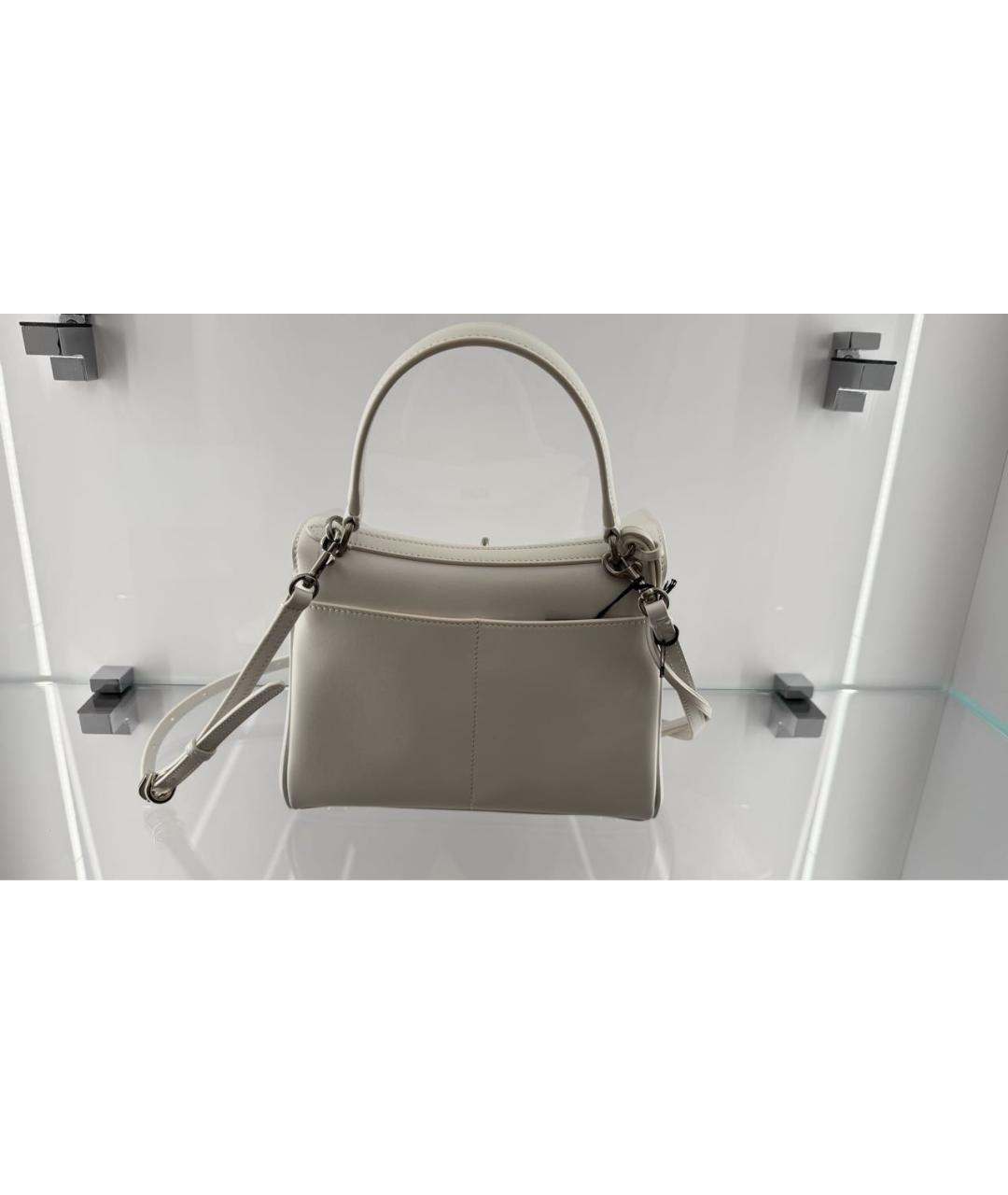 BALENCIAGA Белая кожаная сумка через плечо, фото 3