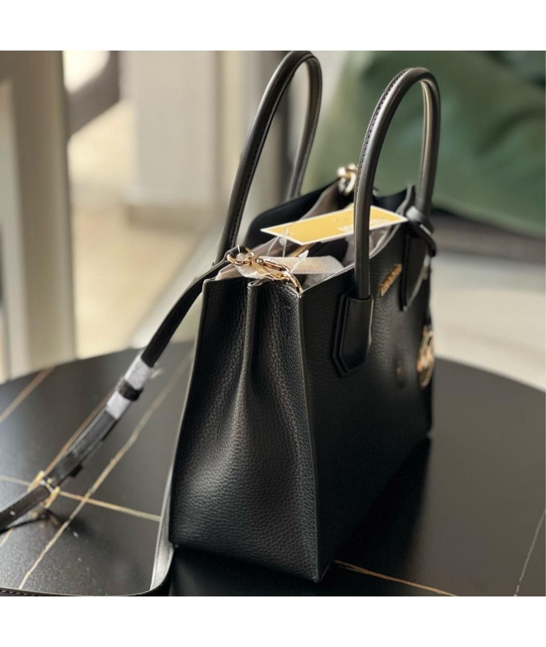 MICHAEL KORS Черная кожаная сумка через плечо, фото 2