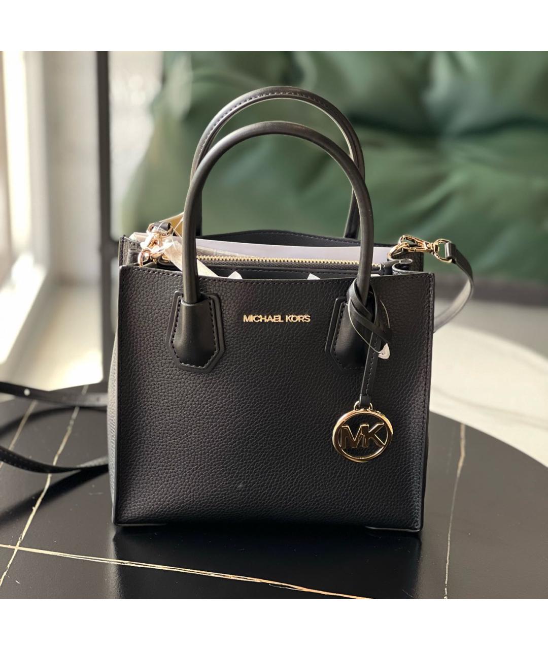 MICHAEL KORS Черная кожаная сумка через плечо, фото 5