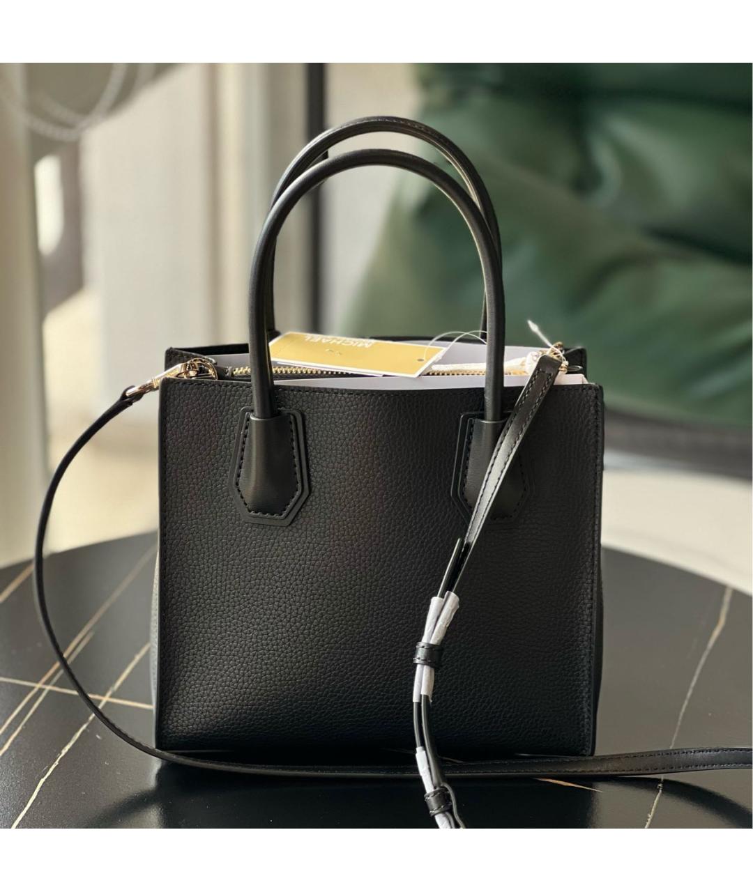 MICHAEL KORS Черная кожаная сумка через плечо, фото 3