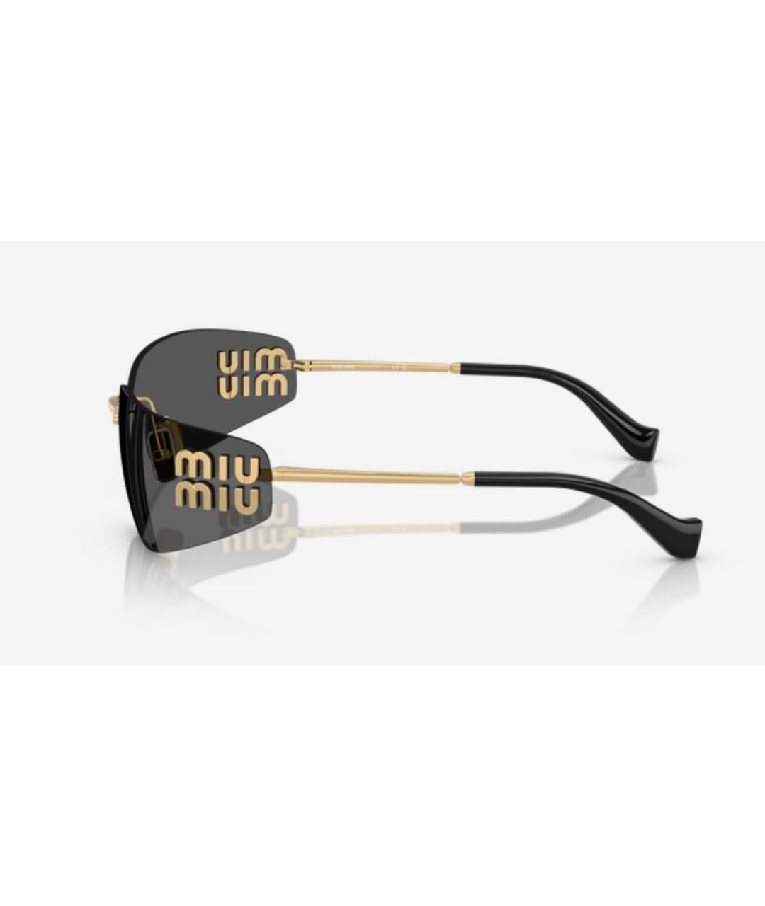 MIU MIU Золотые металлические солнцезащитные очки, фото 3