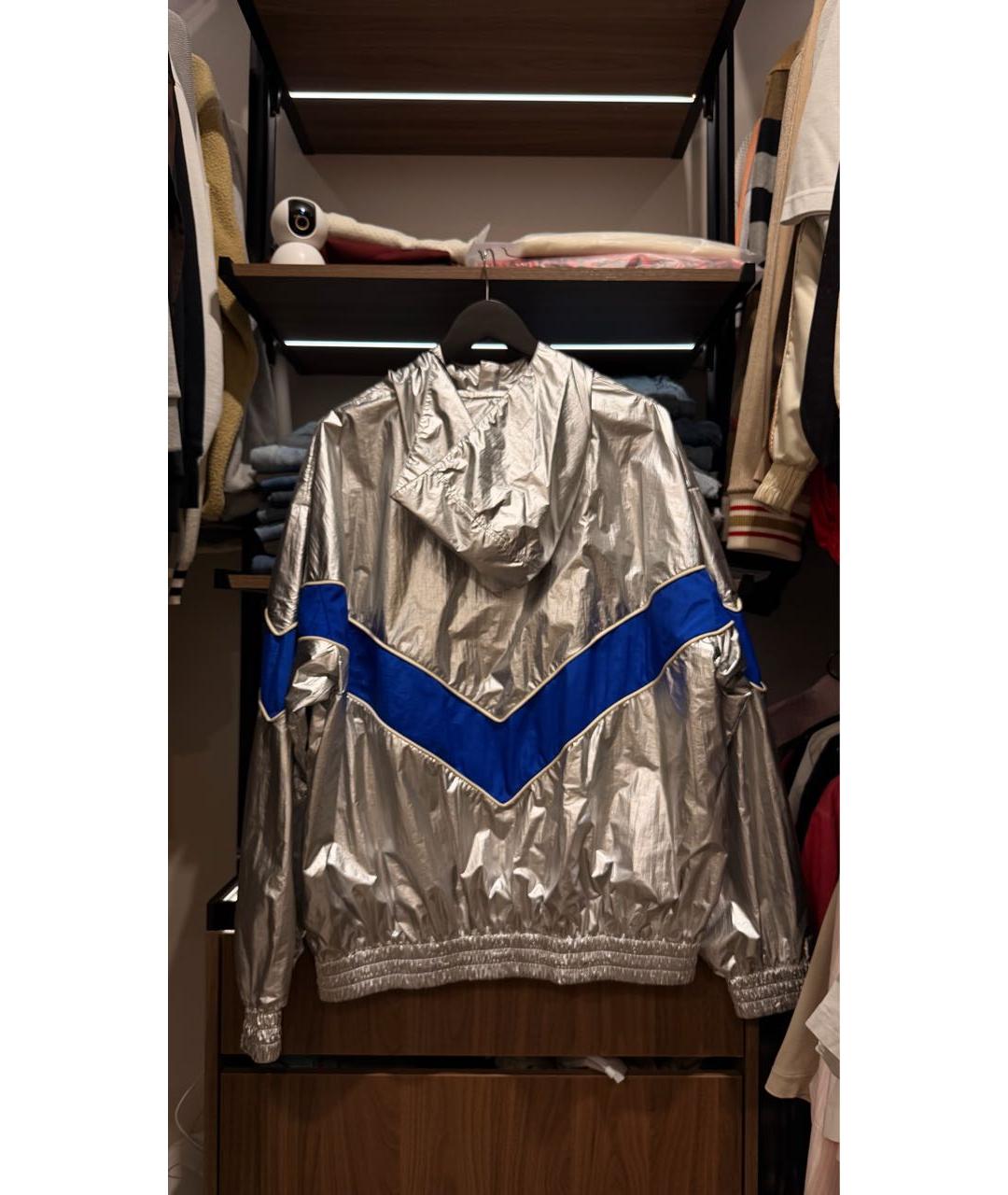 GOLDEN GOOSE Серебряная нейлоновая куртка, фото 3
