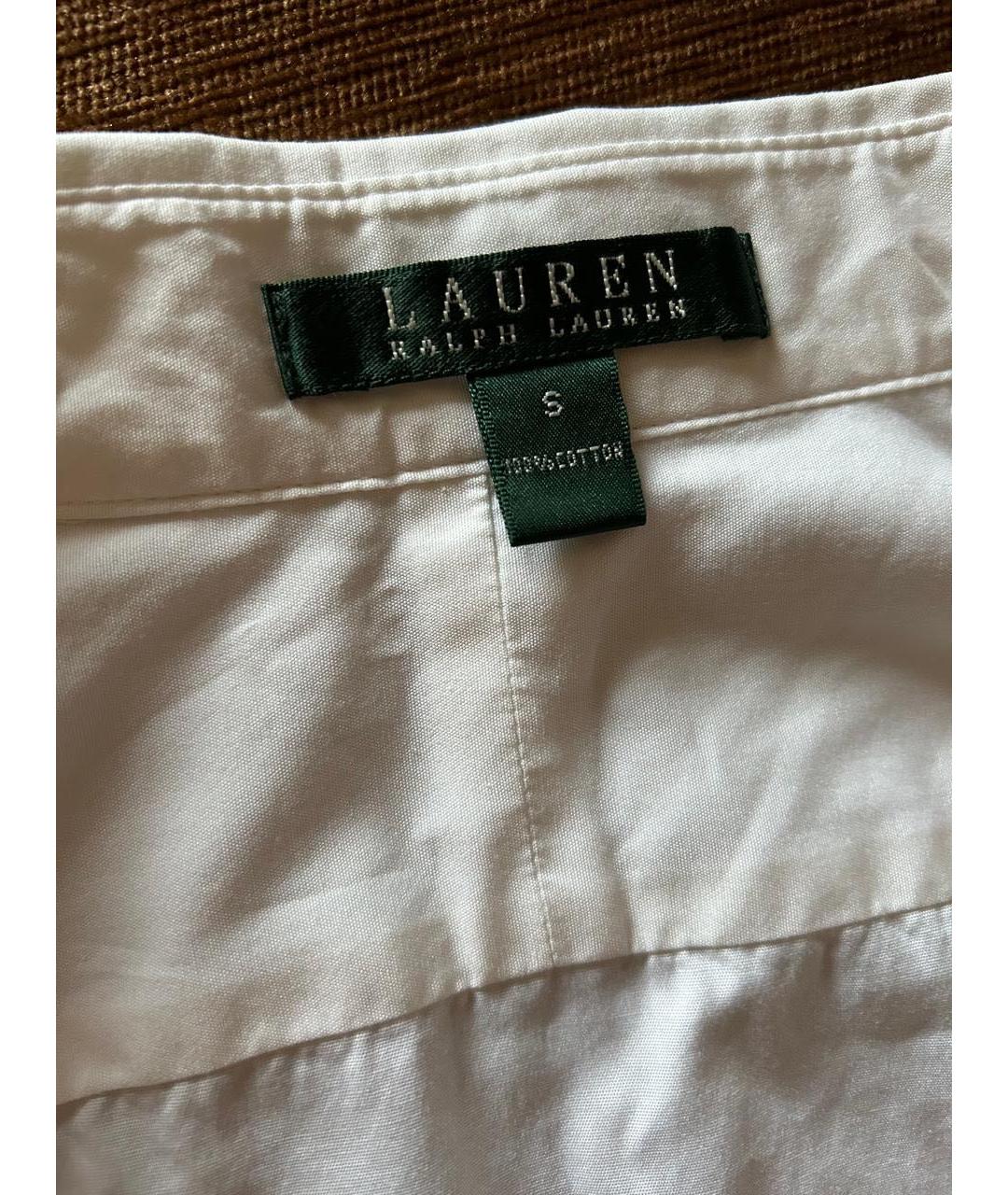 RALPH LAUREN Белая хлопковая блузы, фото 4