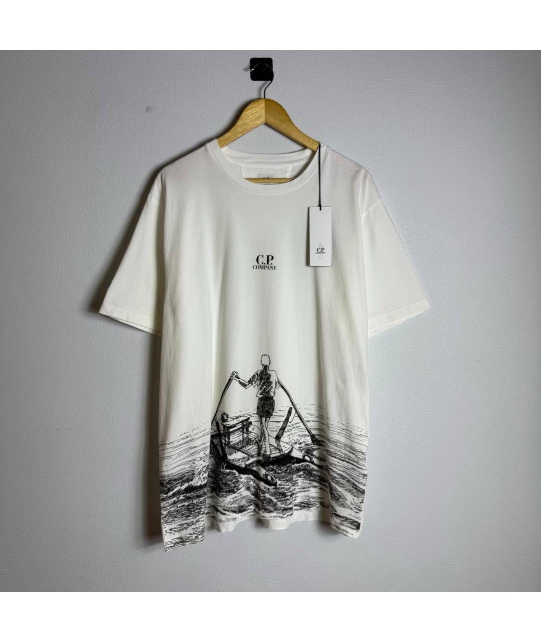 CP COMPANY Белая хлопковая футболка, фото 6