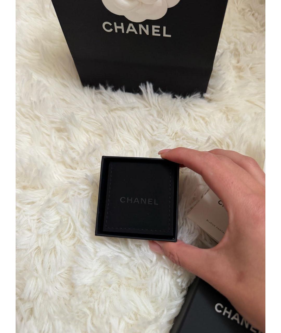 CHANEL Черные металлические серьги, фото 6