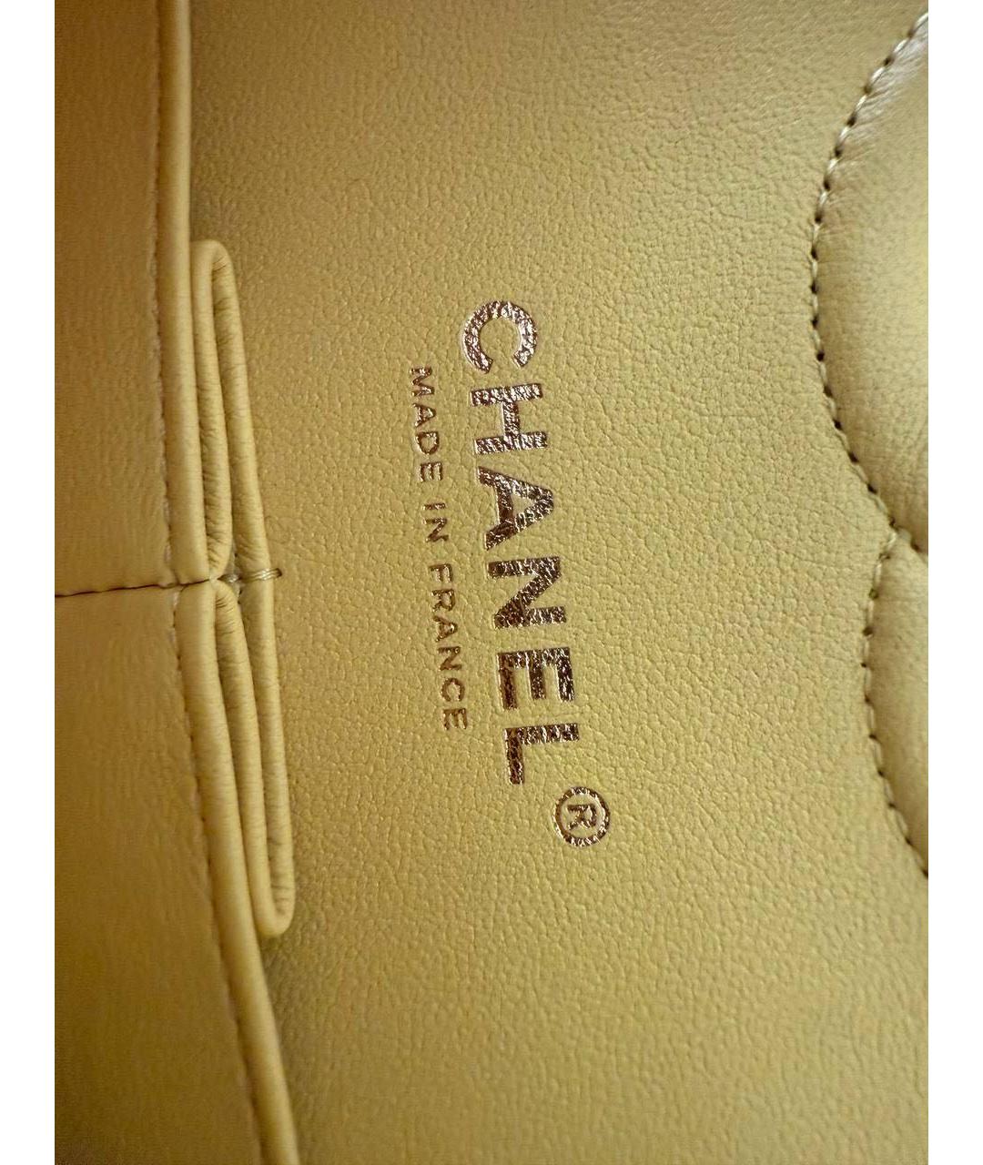 CHANEL Желтая кожаная сумка через плечо, фото 6