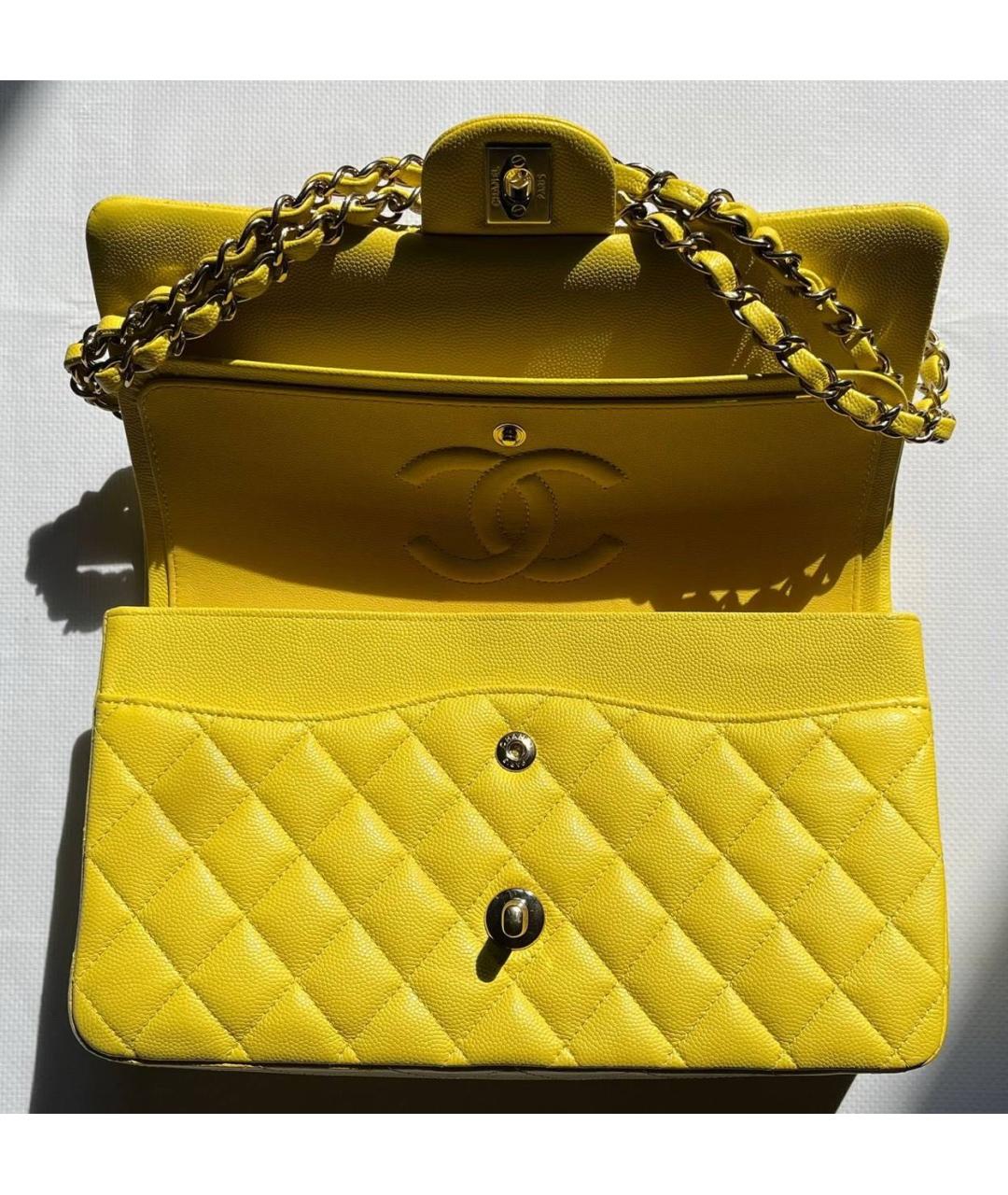 CHANEL Желтая кожаная сумка через плечо, фото 4