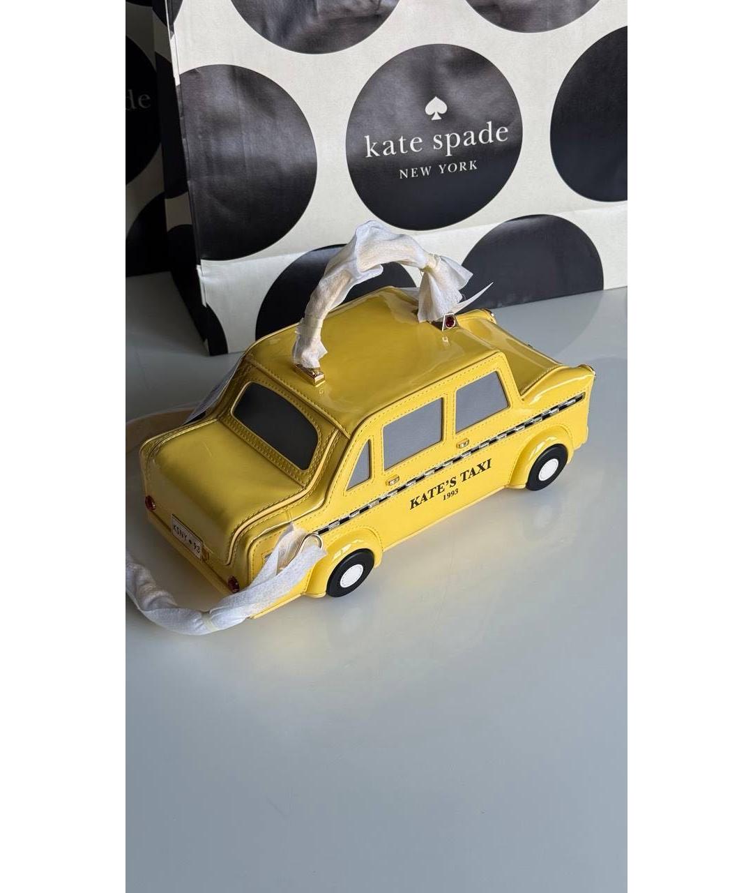 KATE SPADE Желтая кожаная сумка через плечо, фото 2