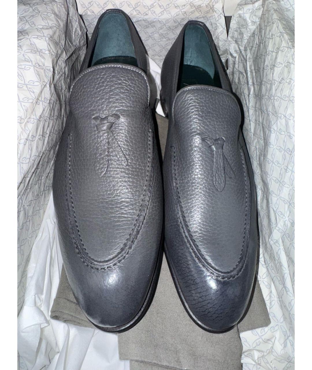 BRIONI Темно-синие кожаные туфли, фото 2