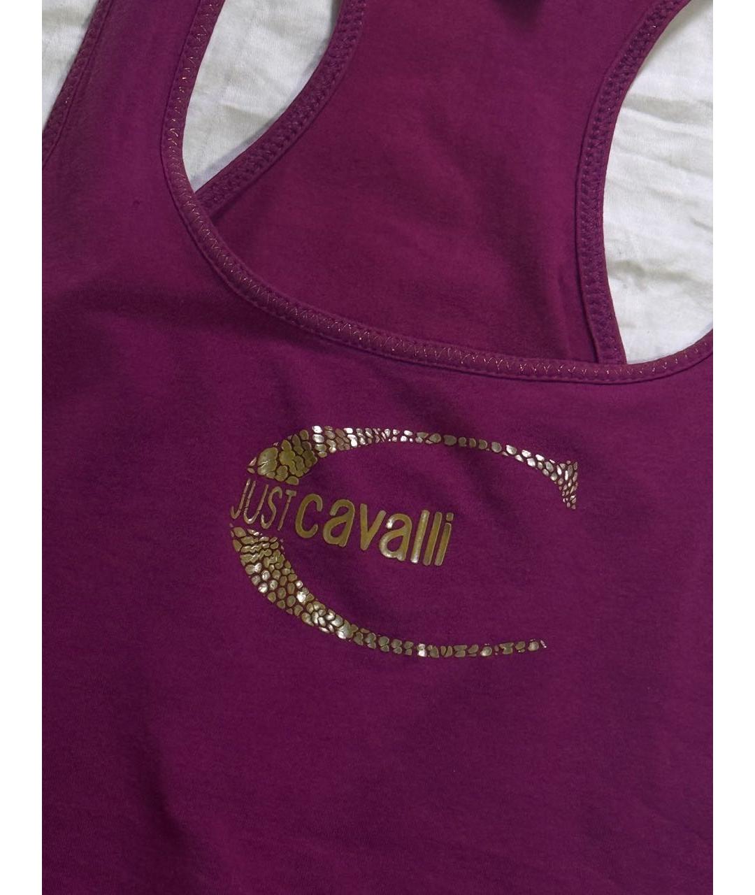 JUST CAVALLI Фиолетовая хлопковая майка, фото 4