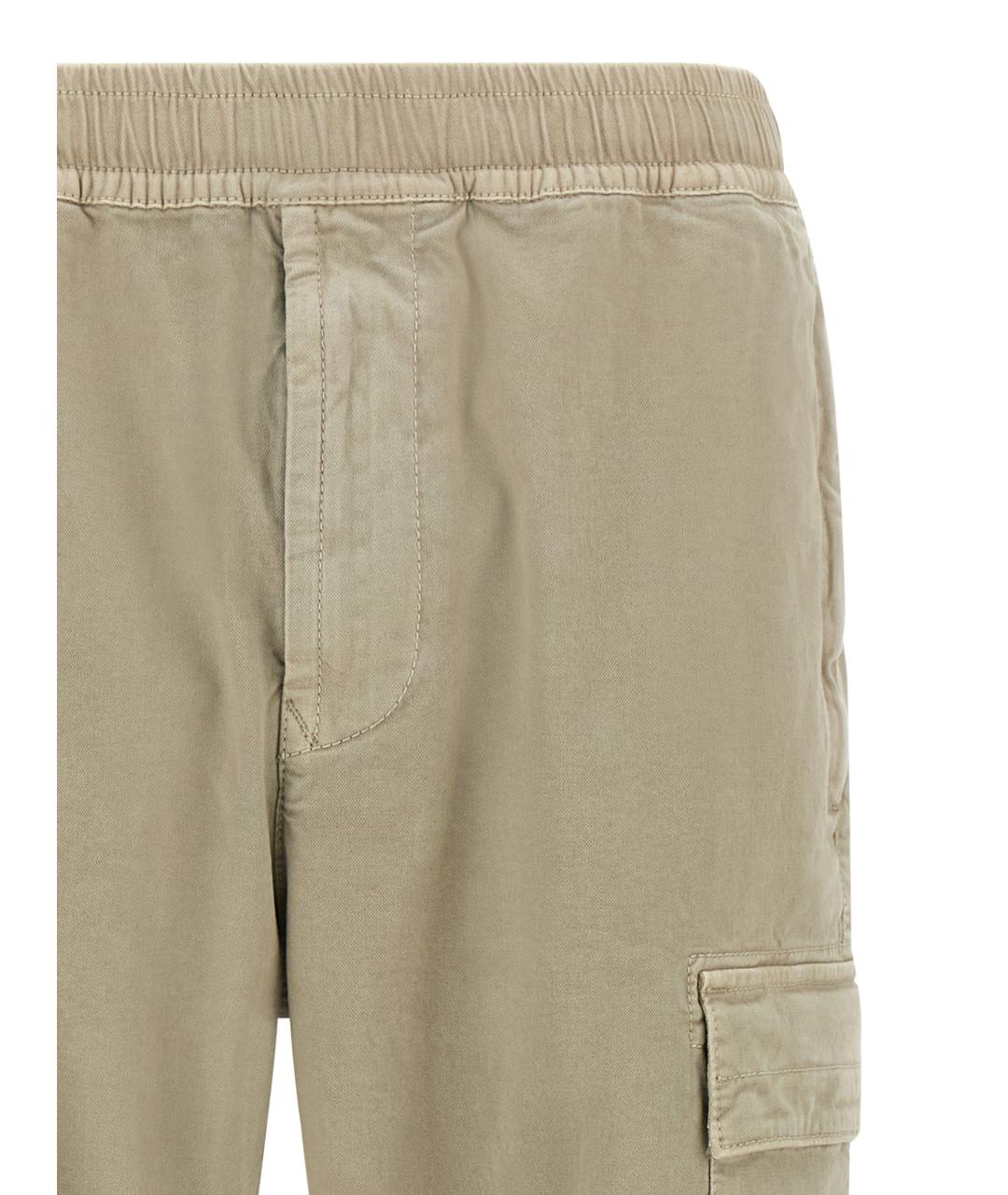 STONE ISLAND Бежевые хлопковые повседневные брюки, фото 3