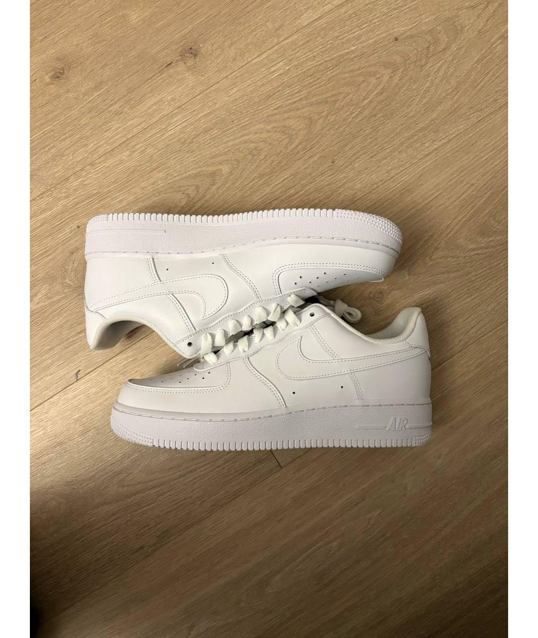 NIKE Белые низкие кроссовки / кеды из искусственной кожи, фото 4