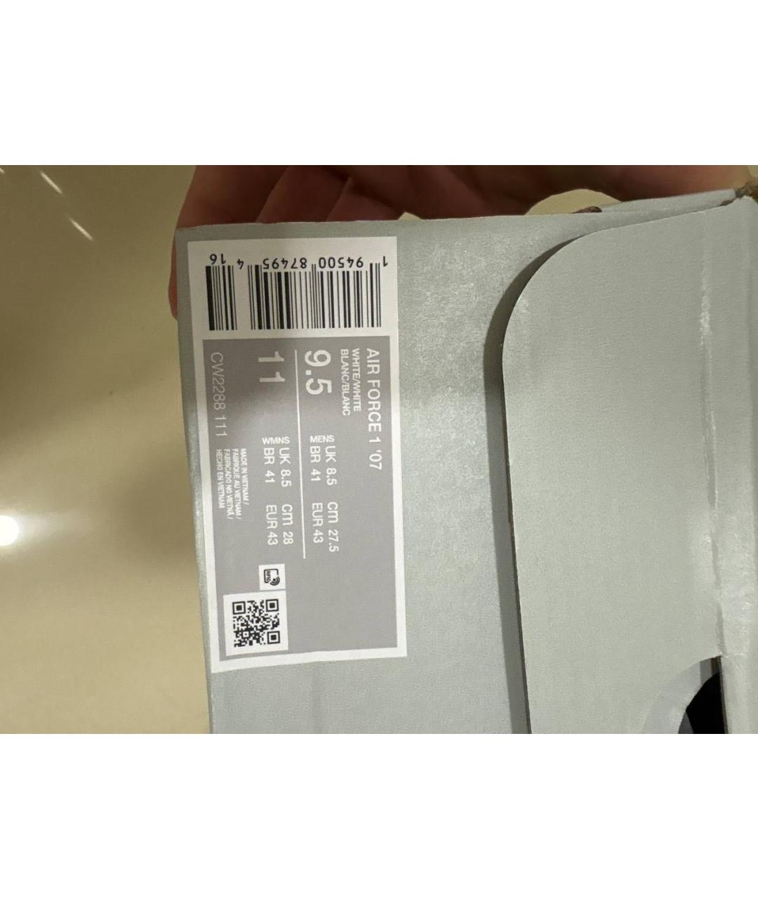 NIKE Белые низкие кроссовки / кеды из искусственной кожи, фото 6