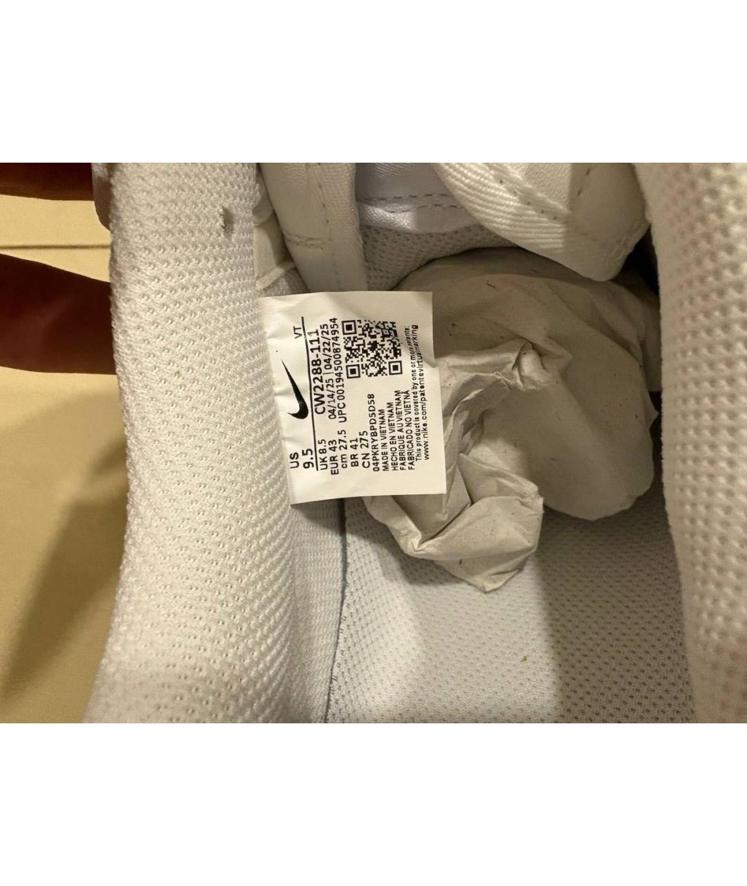NIKE Белые низкие кроссовки / кеды из искусственной кожи, фото 5