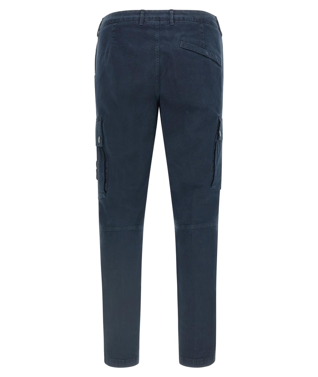 STONE ISLAND Синие хлопковые повседневные брюки, фото 2