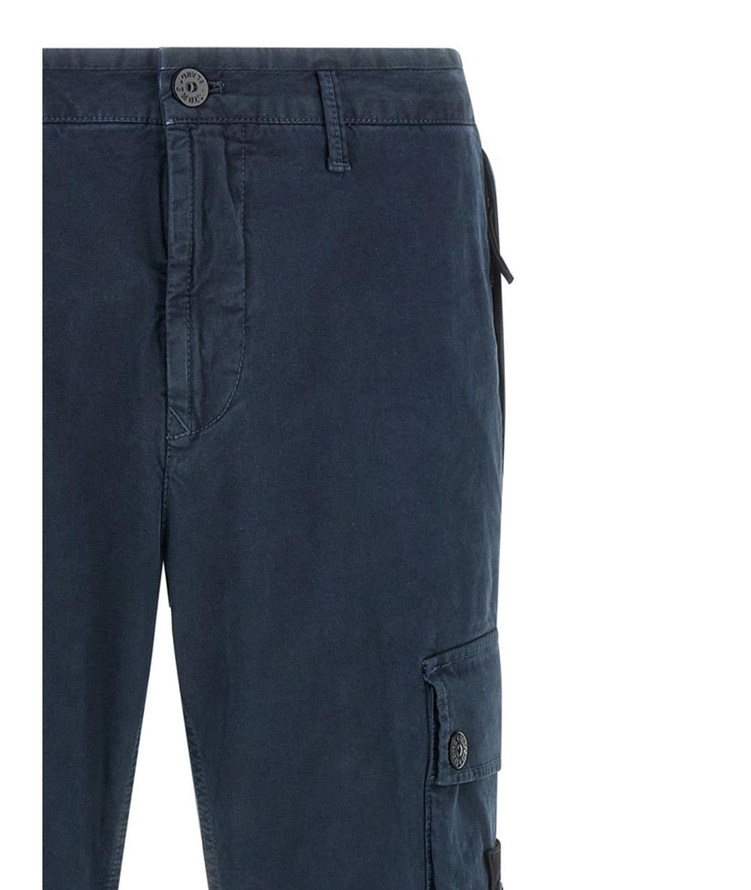 STONE ISLAND Синие хлопковые повседневные брюки, фото 3