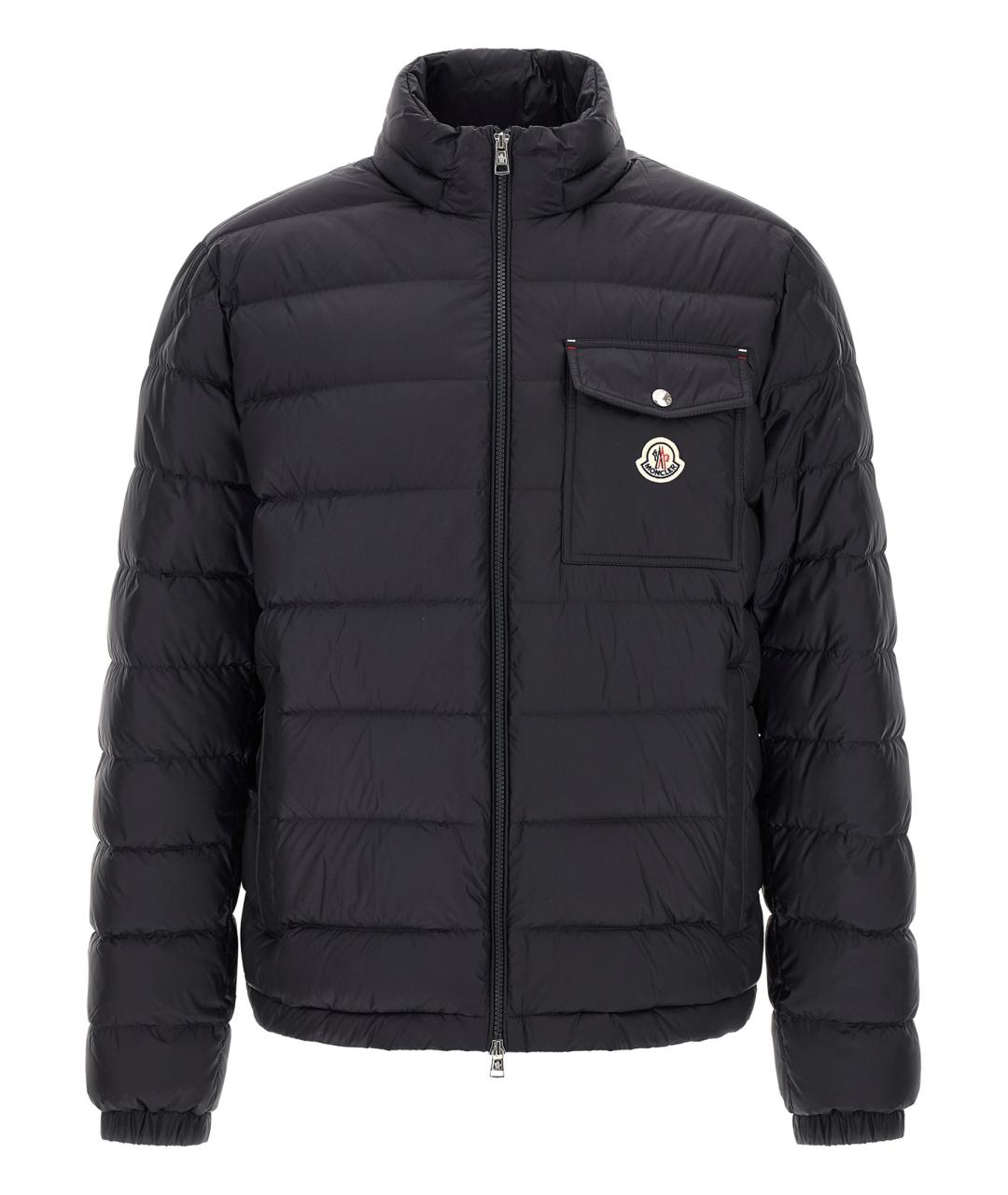 MONCLER Темно-синий полиамидовый пуховик, фото 2